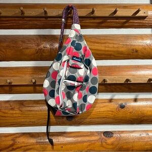 Kavu Gray and Pink Polka Dot Sling Bag
